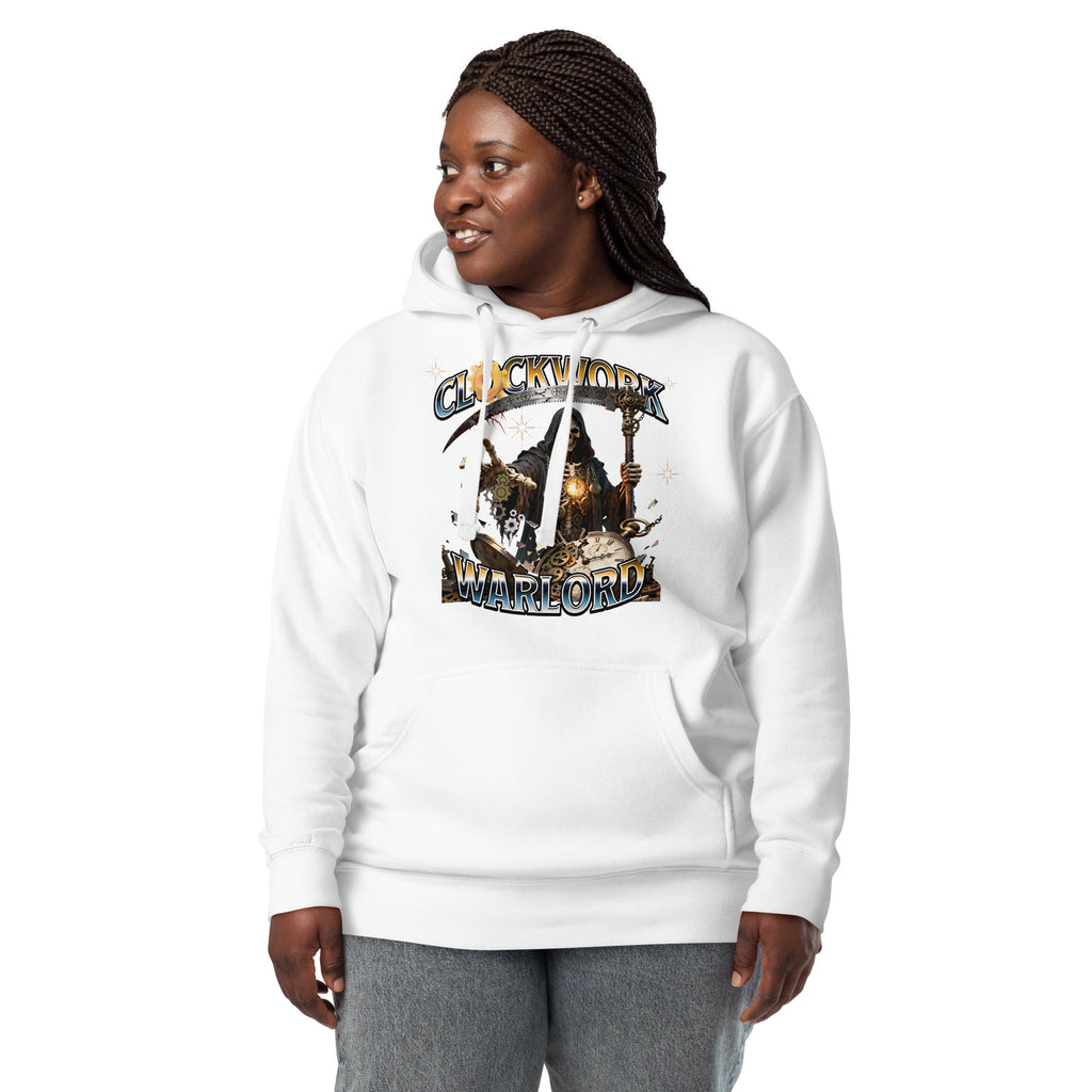 Clockwork Warlord Unisex Hoodie — White — front