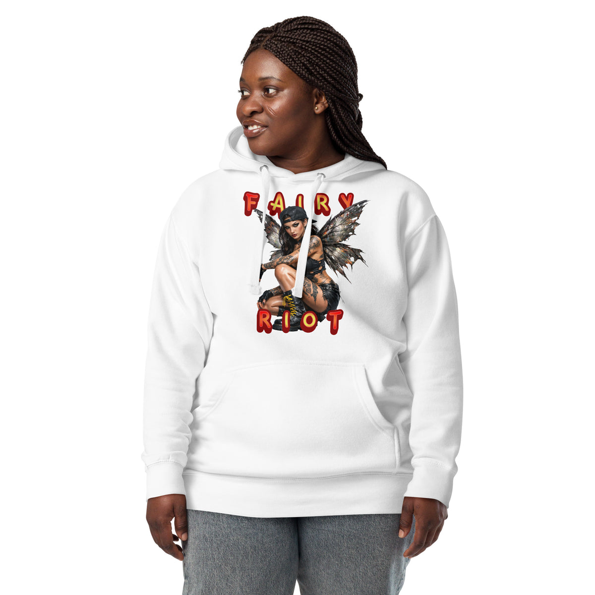 Fairy Riot Unisex Hoodie — White — front