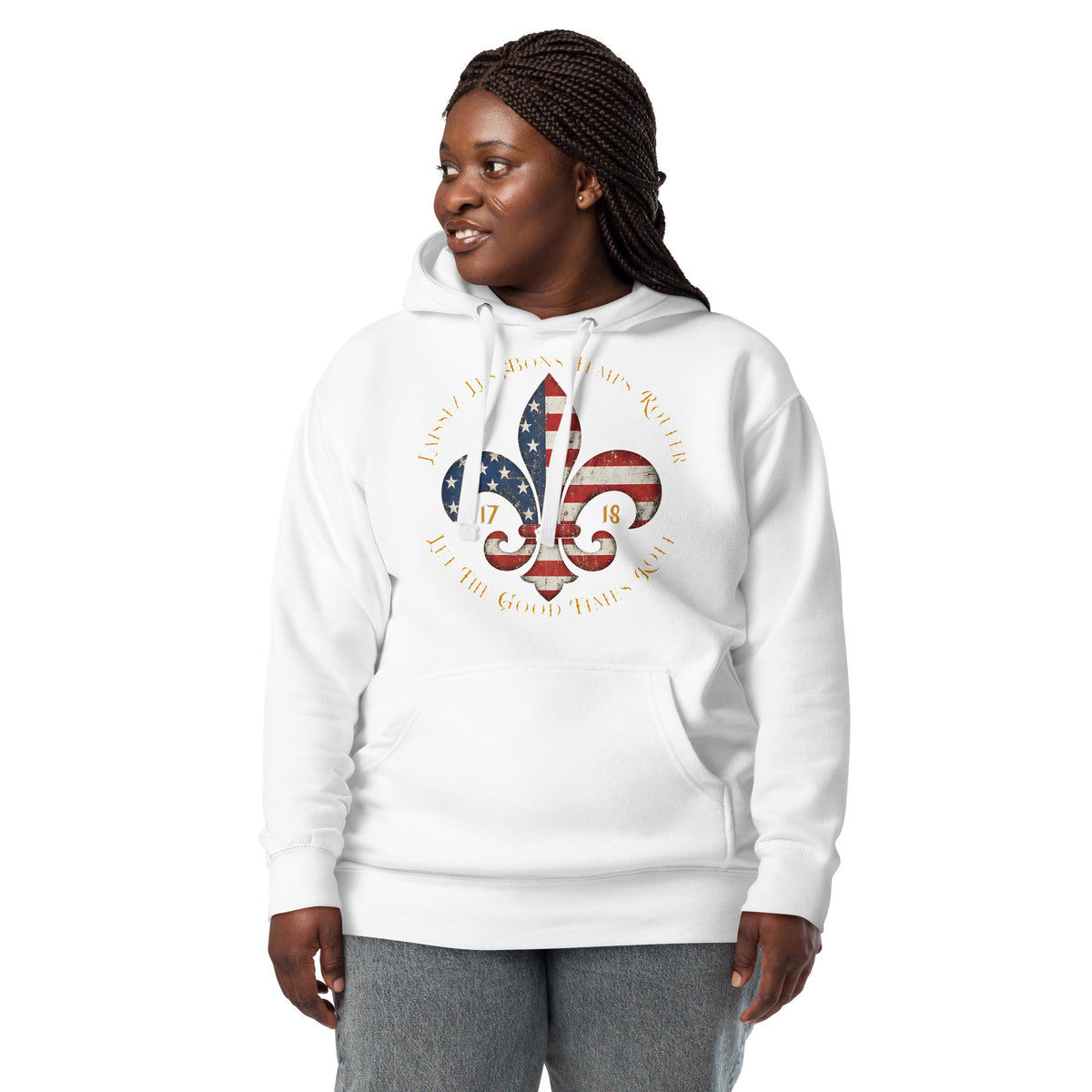 Good Times NOLA Unisex Hoodie — White — front