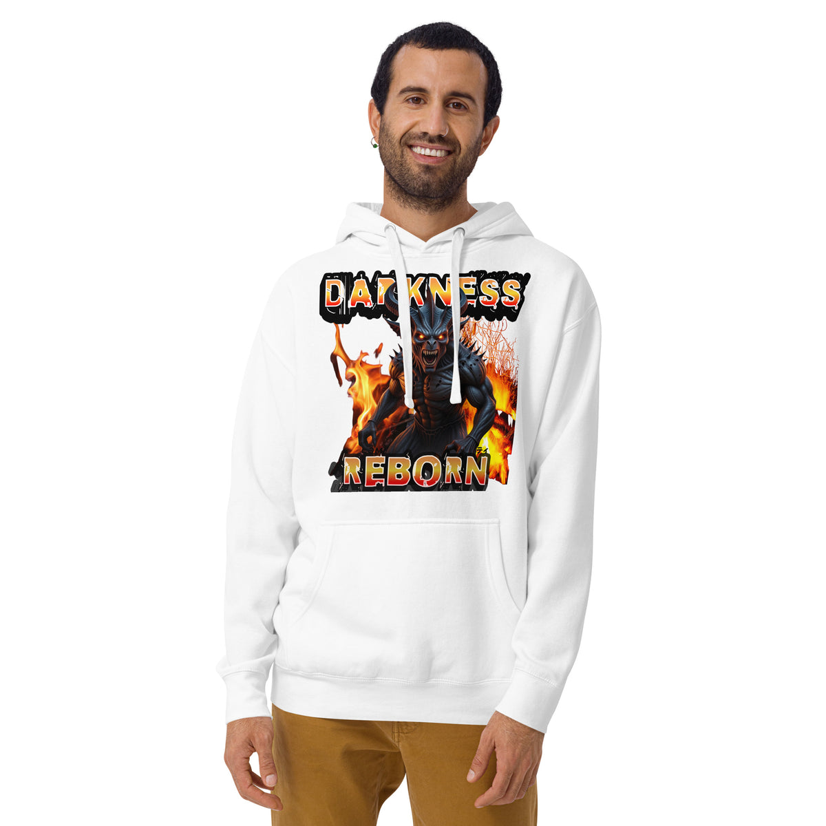Hellfire Reborn Beast Unisex Hoodie — White — front