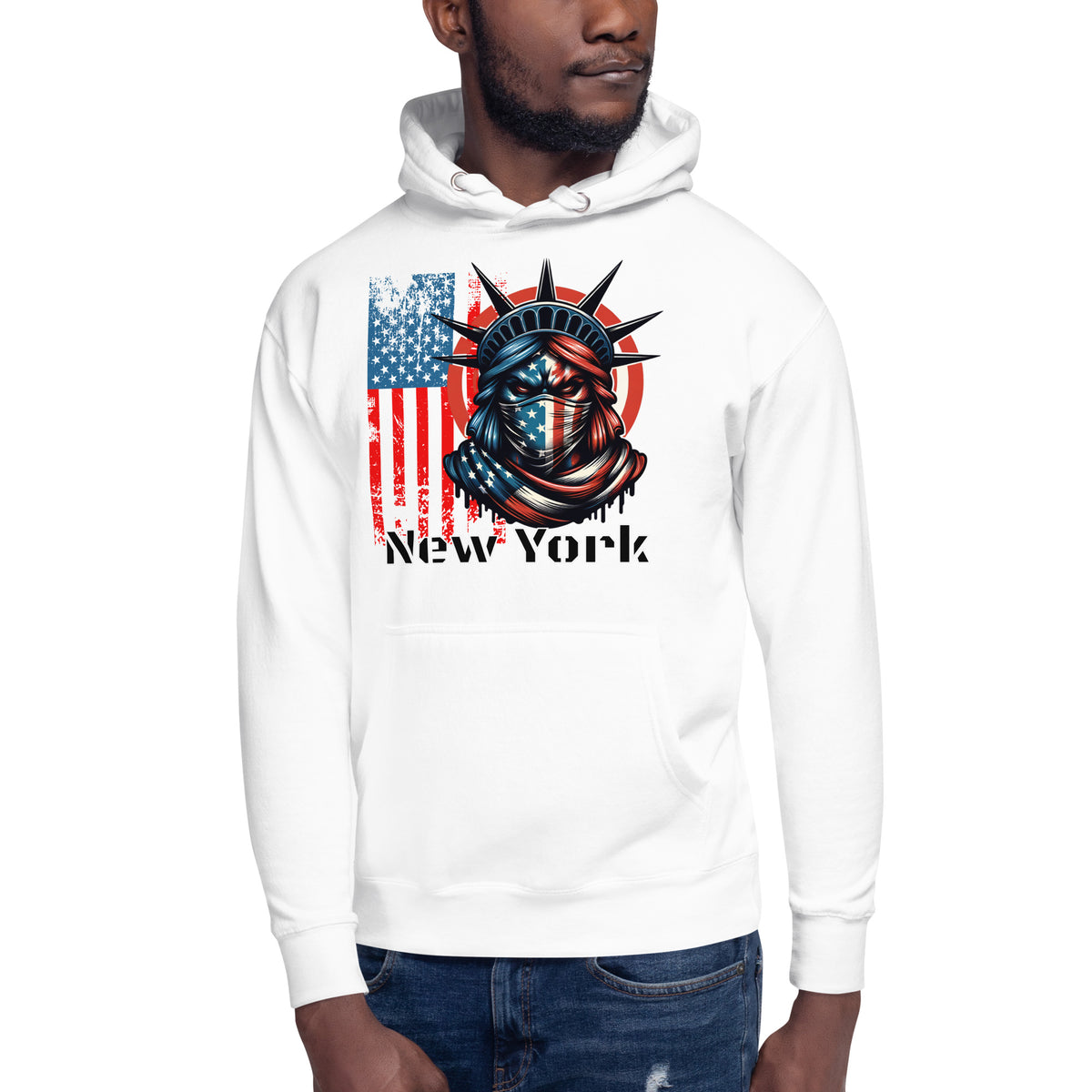 New York City Unisex Hoodie — White — front