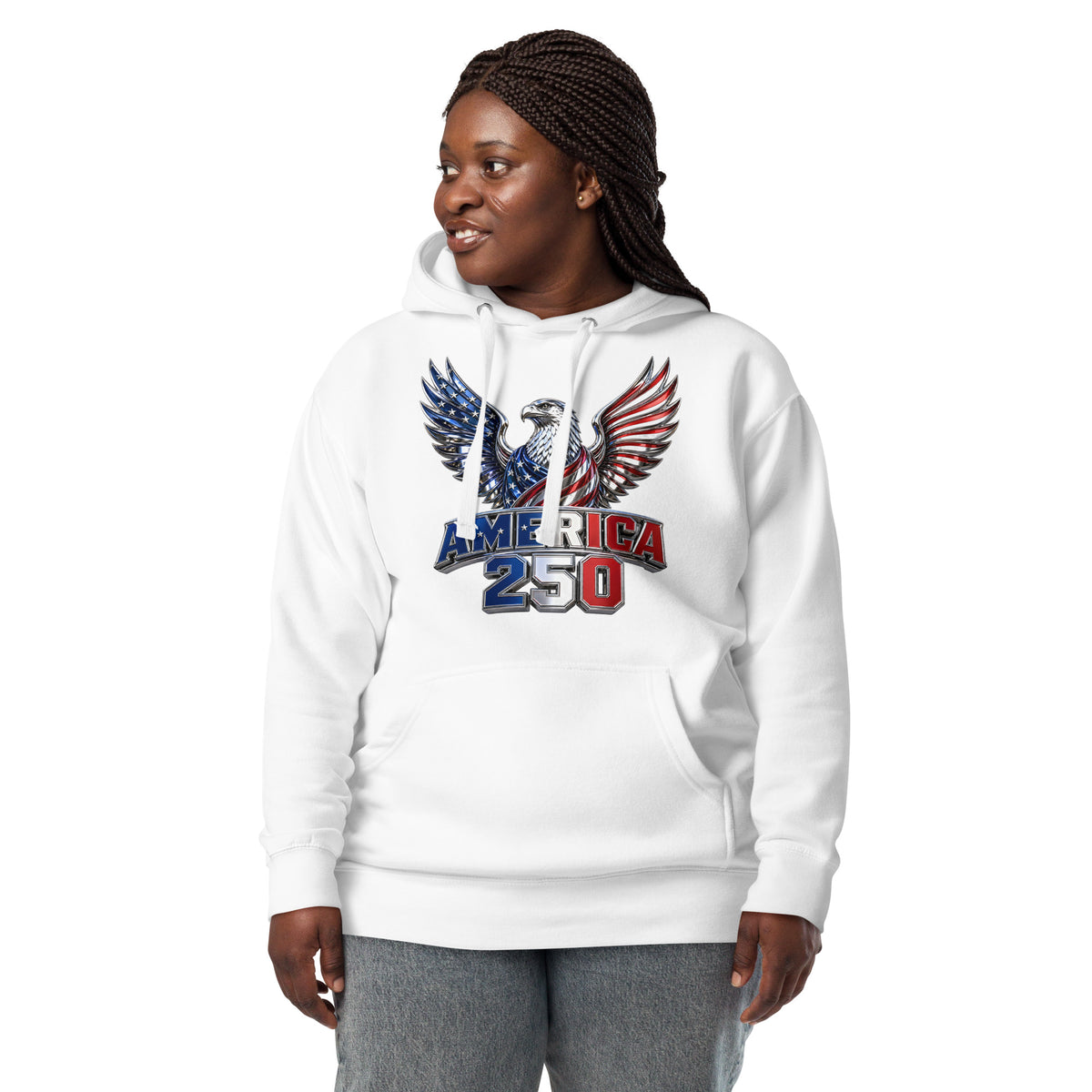 American 250 Unisex Hoodie — White — front