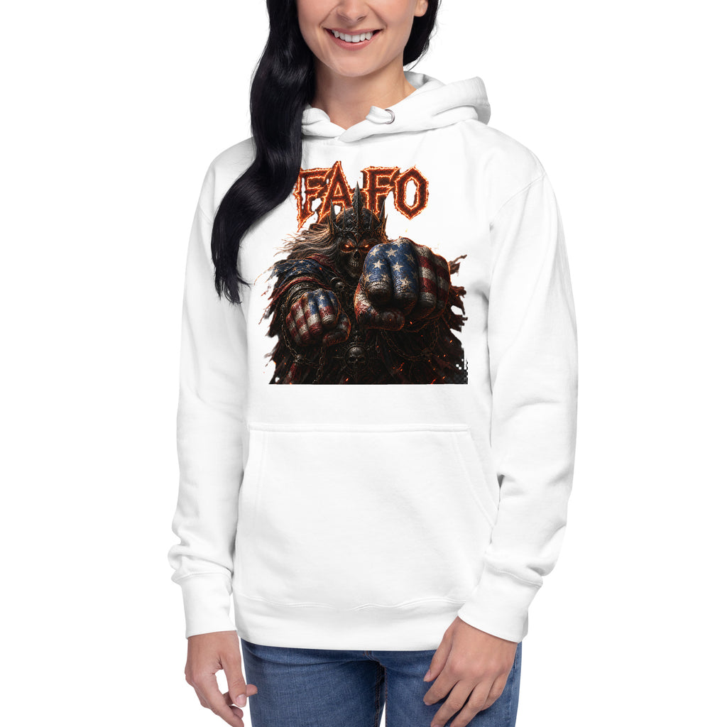 Dark FAFO Unisex Hoodie — White — front