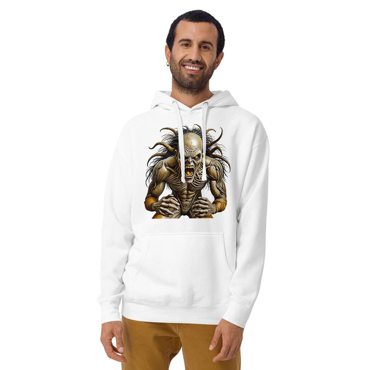 Frenzy Unisex Hoodie — White — front