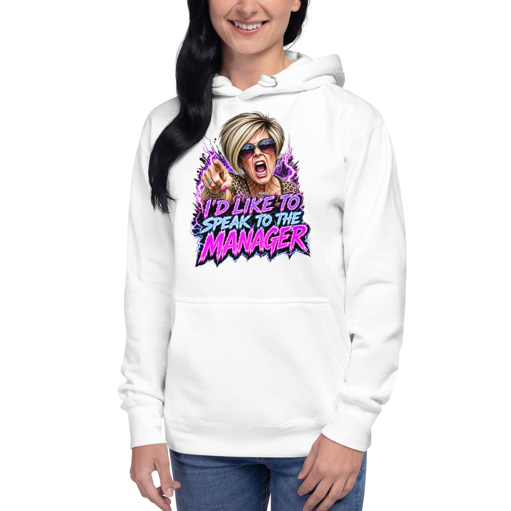 Karen Unisex Hoodie — White — front