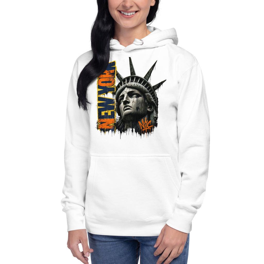 New York Grit Unisex Hoodie — White — front