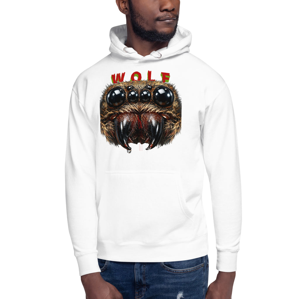 Spider Eyes Unisex Hoodie — White — front