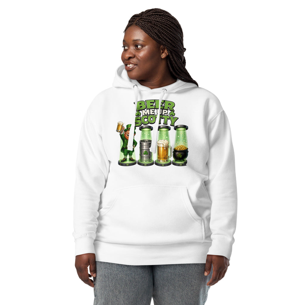 St. Patrick’s Day Transporter Unisex Hoodie — White — front